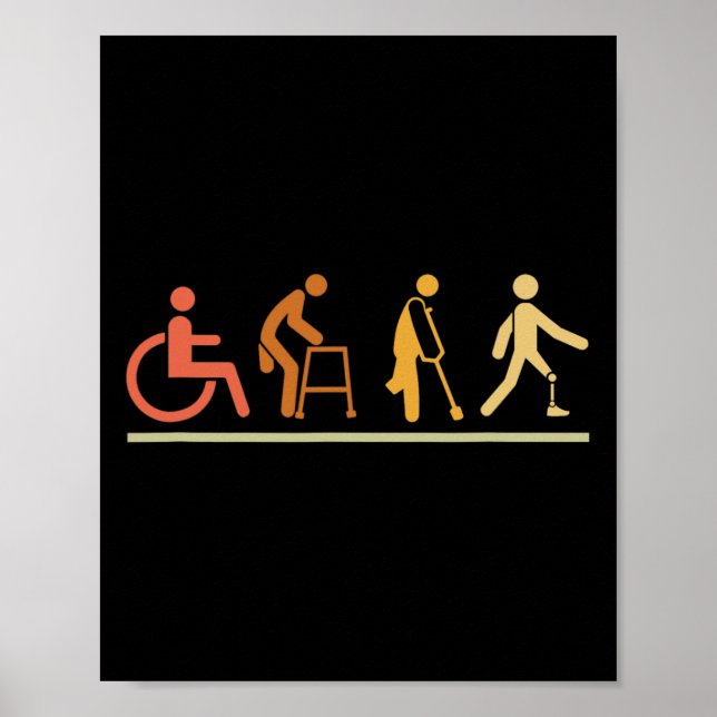 Amputee Leg Disabilities Evolution Prosthetic Leg  Poster (Front)