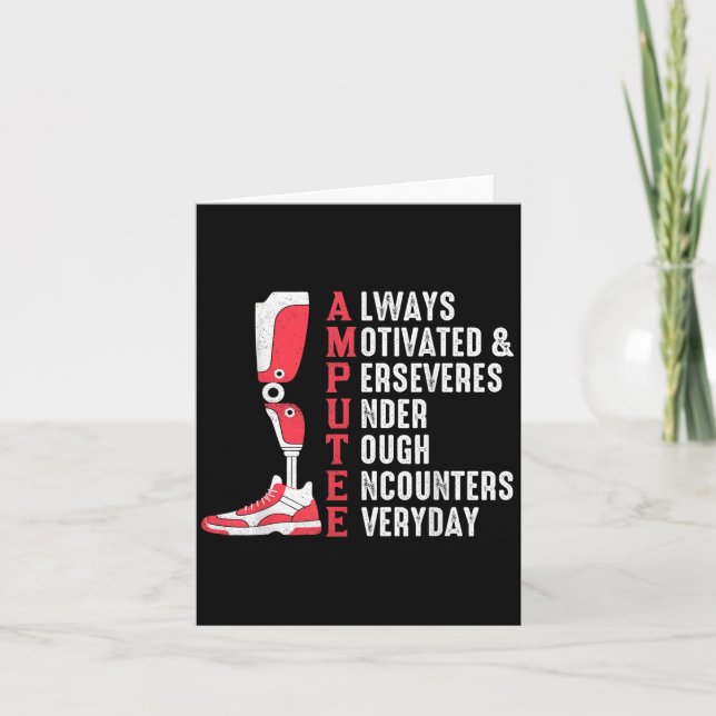 Amputee Quote Funny Leg Prosthetic Legged Surgery  Card (Front)