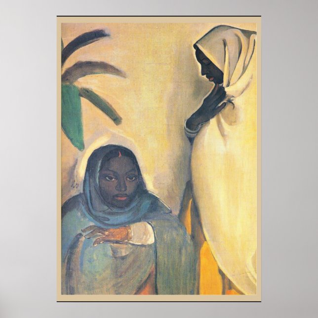 Amrita Sher-Gil - Two Women, fine art painting Poster (Front)