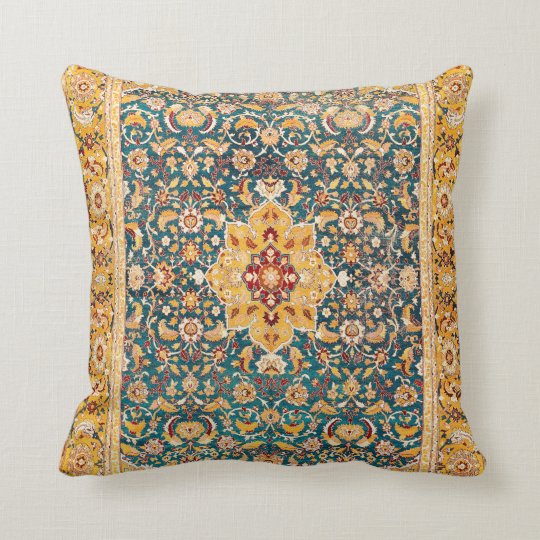 Amritsar Punjab Northwest Indian Rug Print Throw Pillow