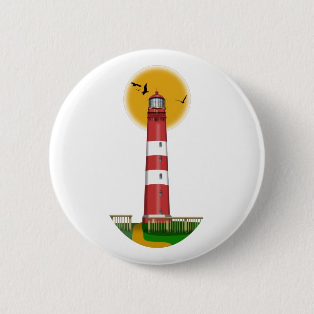 Amrum Lighthouse Germany Button (Front)