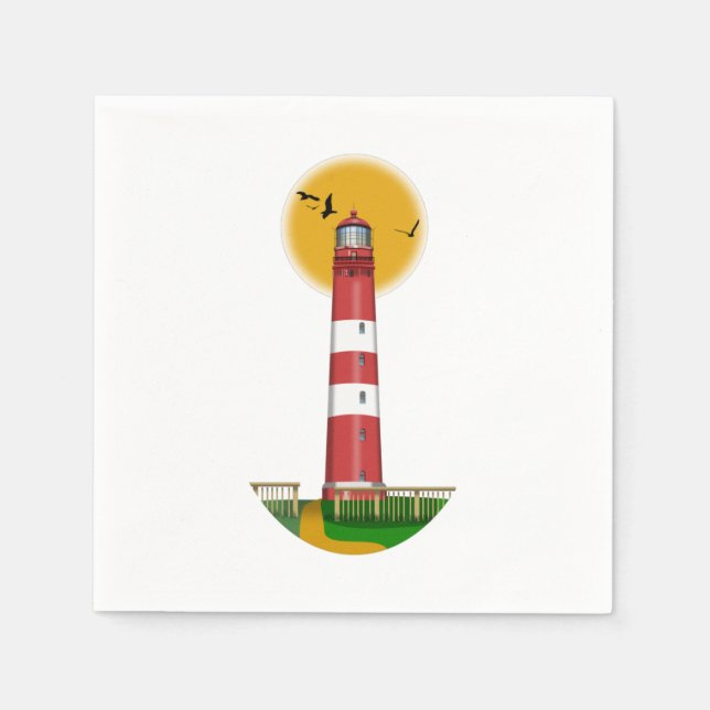 Amrum Lighthouse Germany Napkins (Front)