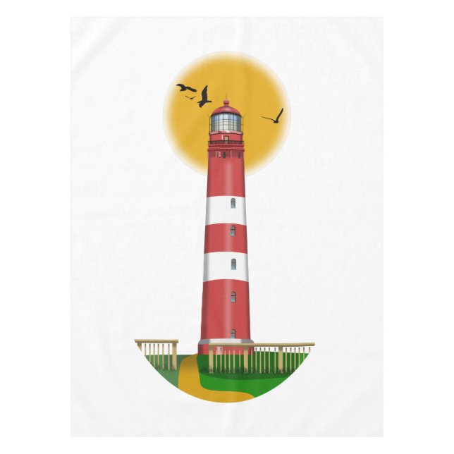 Amrum Lighthouse Germany Tablecloth (Front)
