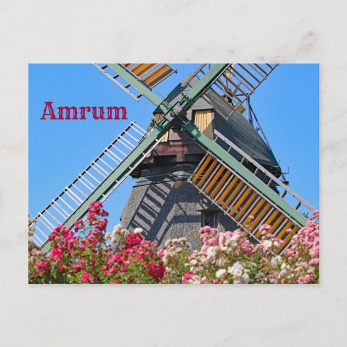 Amrum Windmill Nebel Nordfriesland Germany Postcard