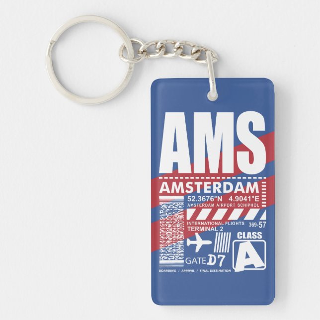 AMS Amsterdam Airport Keychain (Front)