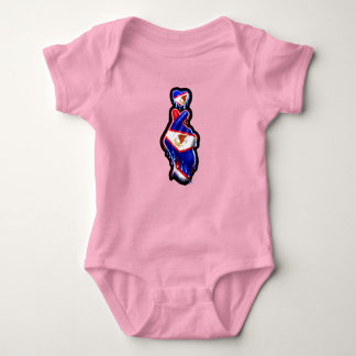 AmSamoa Finger Heart Black-Out Baby Bodysuit