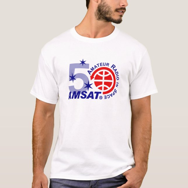 AMSAT 50th Anniversary Logo T-Shirt - Light (Front)