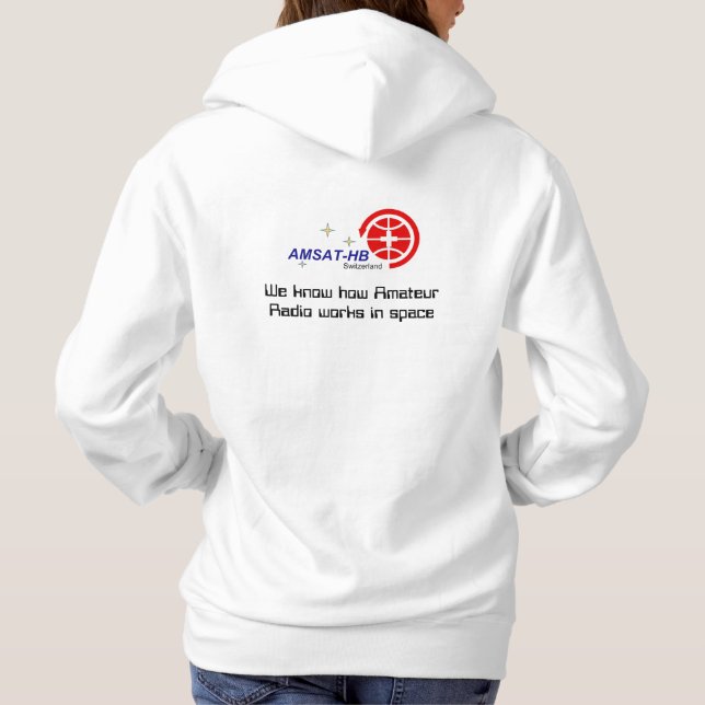 AMSAT-HB white ladies Hoodie (Back)