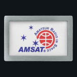 AMSAT Logo Belt Buckle<br><div class="desc">A belt buckle featuring the AMSAT logo.</div>
