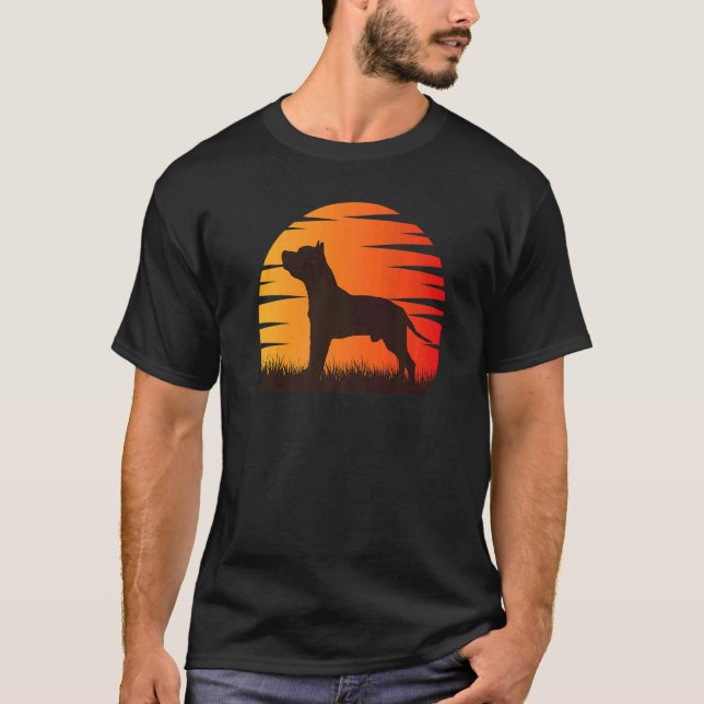 Amstaff American Staffordshire Terrier Retro T-Shirt (Front)