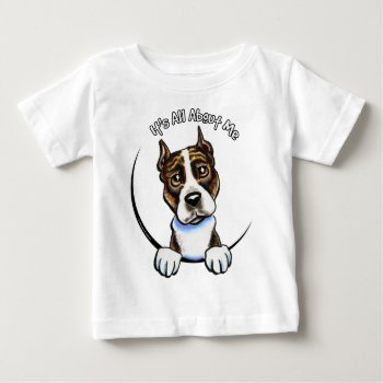 Amstaff Brindle Iaam Baby T-shirt by offleashart at Zazzle