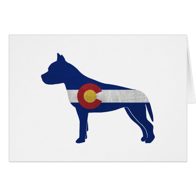 AmStaff Dog Colorado Flag Silhouette Card (Front Horizontal)
