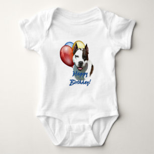 AmStaff Happy Birthday Balloon. Baby Bodysuit