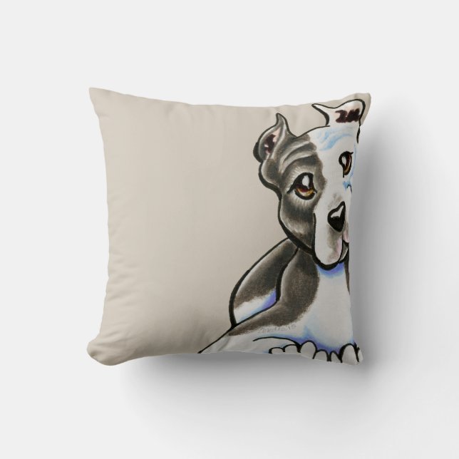 Amstaff Lean on Me Throw Pillow (Front)