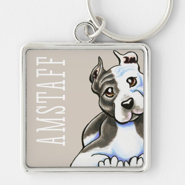 Amstaff Lean on Me (Type) Keychain (Front)