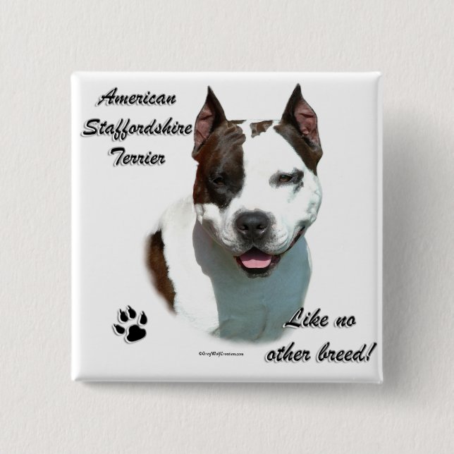 AmStaff Like No Other Breed Pinback Button (Front)