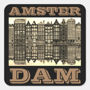 Amster Dam Poster Square Sticker
