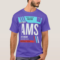 Amsterdam AMS Airport Code Baggage Tag 2