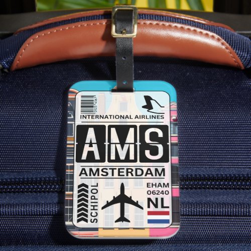 Amsterdam AMS Luggage Tag