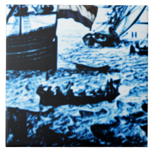 Amsterdam Antique Ships Delftware Vintage Look C1 Ceramic Tile