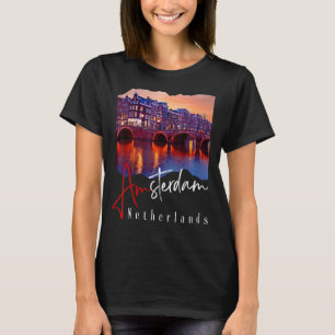 Amsterdam At Night - Netherlands Holland - Amster T-Shirt