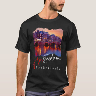 Amsterdam At Night - Netherlands Holland - Amster T-Shirt