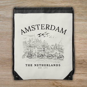Amsterdam Beautiful Vintage Landscape Drawstring Bag
