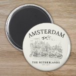Amsterdam Beautiful Vintage Scene Magnet<br><div class="desc">Experience the charm of Amsterdam with our exclusive vintage landscape design, beautifully capturing the essence of this iconic city. Available on stylish t-shirts and cozy sweatshirts, this design is also featured on an array of products including mugs, magnets, keychains, and thermoses. Perfect for travel enthusiasts and lovers of classic European...</div>