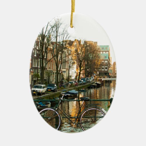 Amsterdam Bicicle Ceramic Ornament