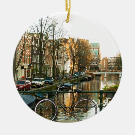 Amsterdam Bicicle Ceramic Ornament