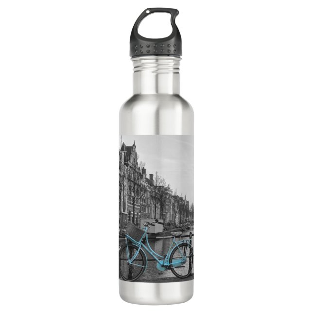Amsterdam Bicycle Stainless Steel Water Bottle (Front)