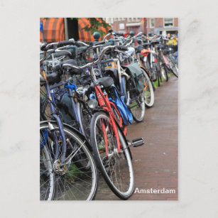 Amsterdam bikes postcard