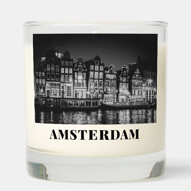 Amsterdam Black & White Vanilla Scented Candle (Front)
