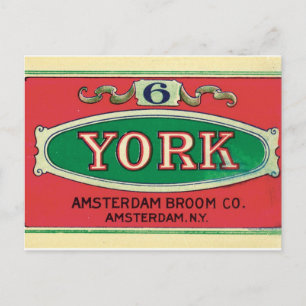 Amsterdam Broom Company New York NY Vintage Label Postcard