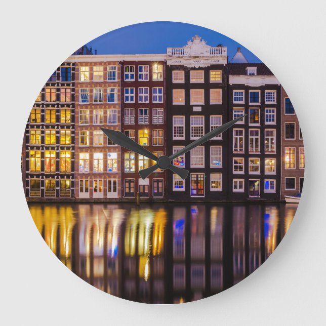 Amsterdam Building Round Wall Clock (Front)