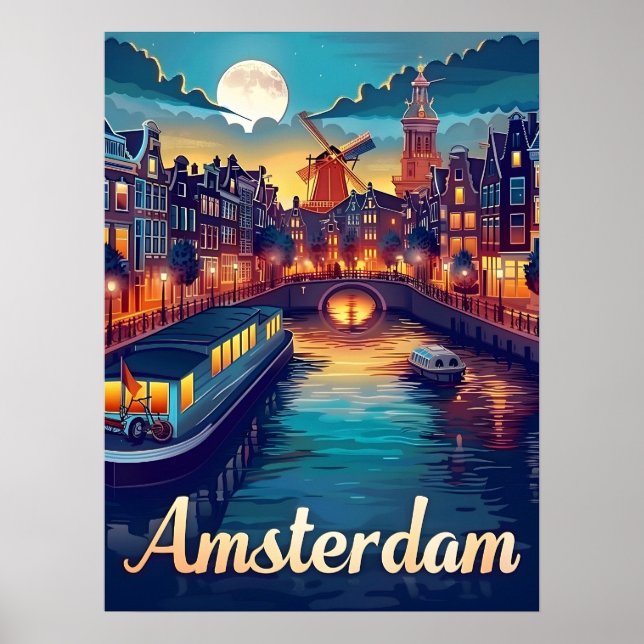 Amsterdam by Night Poster (Front)