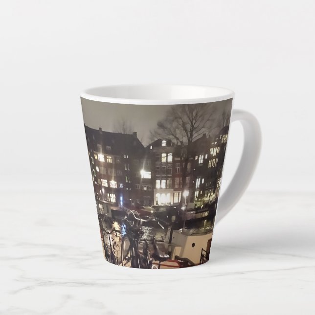 Amsterdam, Canal & Bicycles Latte Mug (Right Angle)