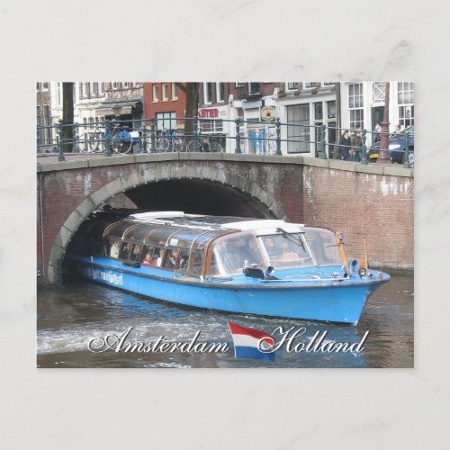 Amsterdam Canal Boat Tour Postcard