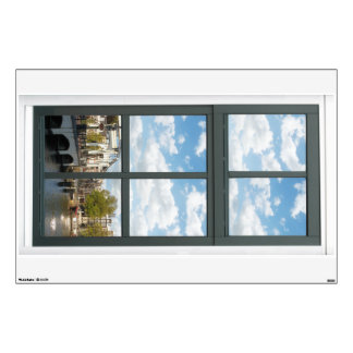 Amsterdam Canal House Cityscape Fake Window View Wall Sticker