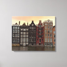 Amsterdam Canal Houses at Sunset