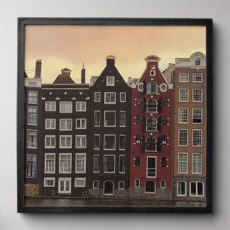 Amsterdam Canal Houses at Sunset Peel And Stick Photo Tile