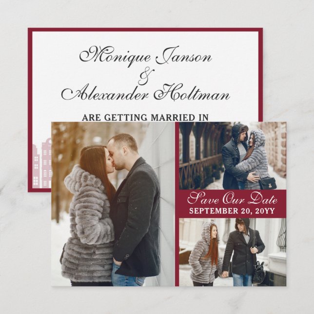 Amsterdam Canal Houses Dutch Save The Date Card (Front/Back)