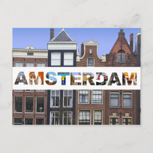 Amsterdam Canal Houses Dutch Travel Photos Postcard