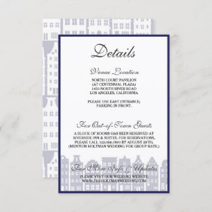 Amsterdam Canal Houses Dutch Wedding Details Card