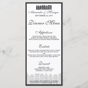 Amsterdam Canal Houses Dutch Wedding Dinner Menu