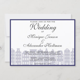 Amsterdam Canal Houses Dutch Wedding Invitation