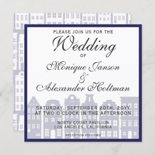 Amsterdam Canal Houses Dutch Wedding Invitation