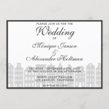 Amsterdam Canal Houses Dutch Wedding Invitation