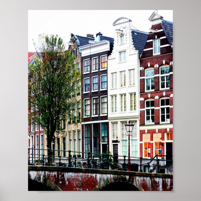 Amsterdam Canal Houses Photo Poster (Front)