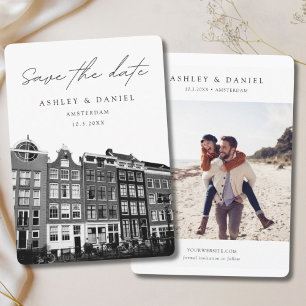 Amsterdam Canal Houses Photo Save the Date Invitation